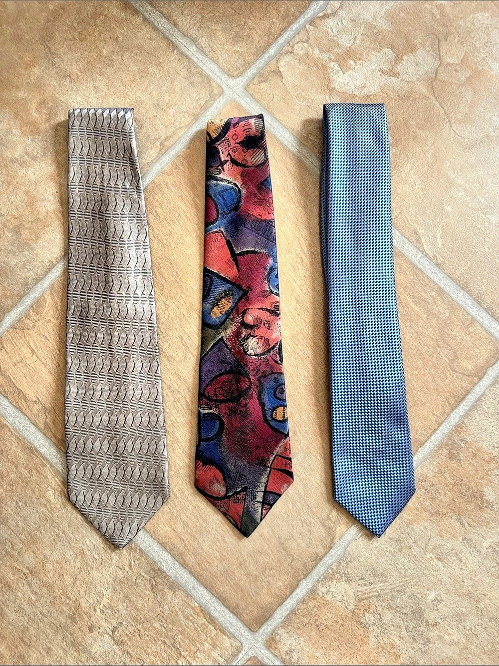 Set of 3 Ties - Alfani Towncraft and Jones New York - Men's Silk & Poly
